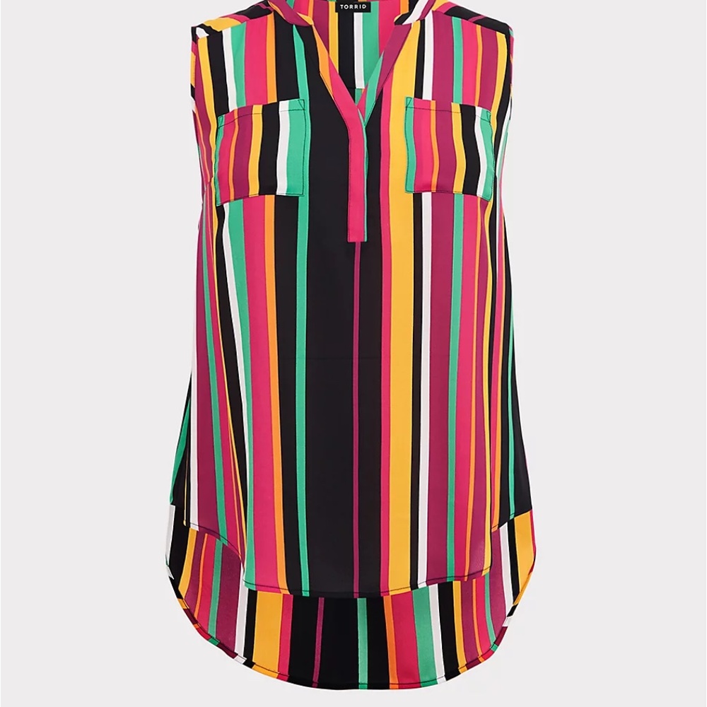 Torrid Multi Color HARPER GEORGETTE SLEEVELESS BLOUSE
